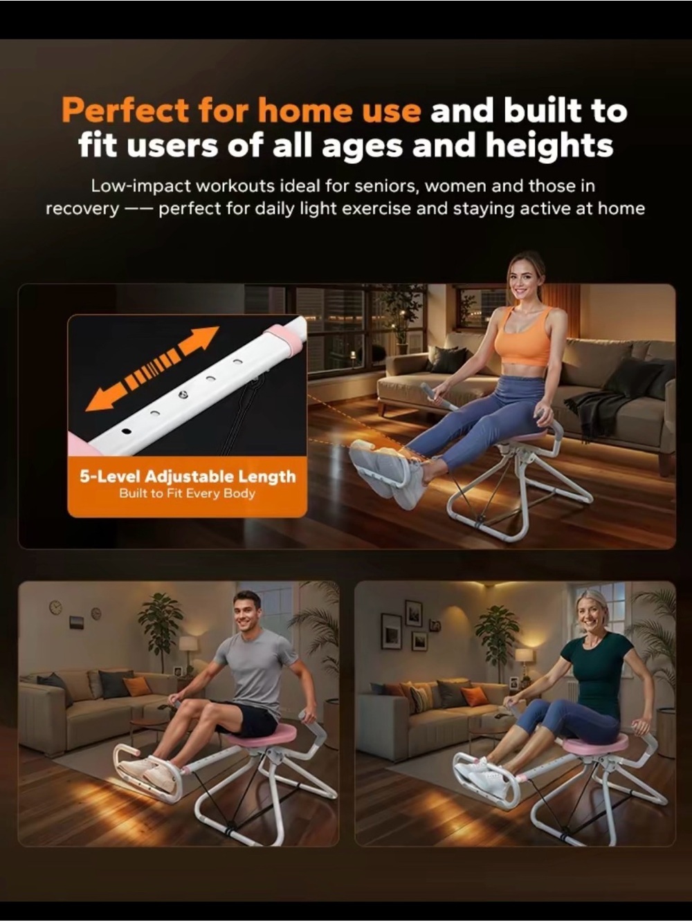 Foldable Pink Abdominal Exercise Machine - Picture 5 of 11